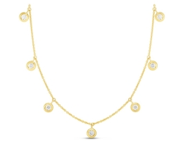 ROBERTO COIN 18K Gold Diamonds By The Inch Dangling Seven Station Necklace