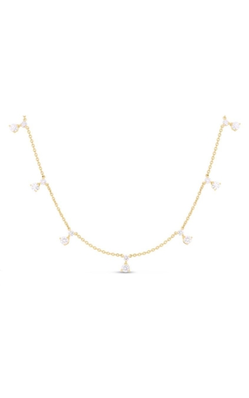 ROBERTO COIN 18K Yellow Gold Diamonds by the Inch Dangling 7 Station Necklace