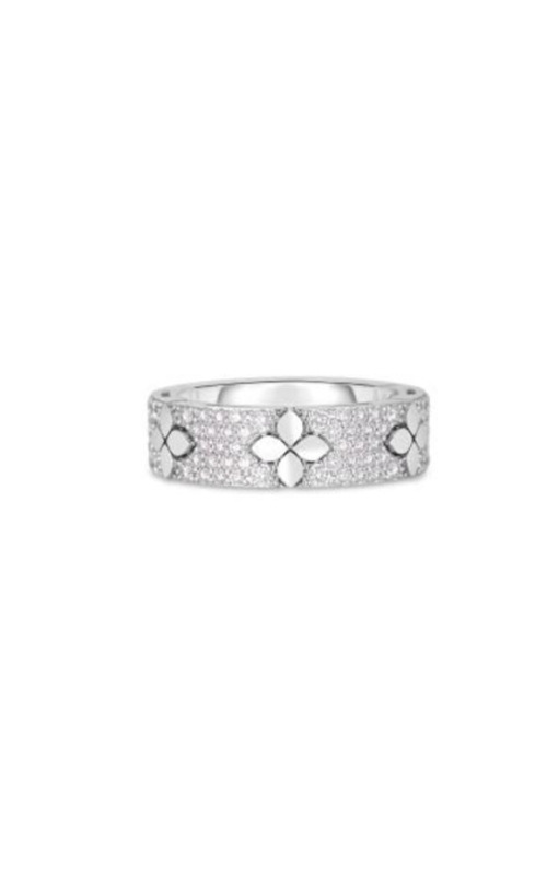 ROBERTO COIN 18K White Gold Love in Verona Pave Diamond & Polished Flower Ring