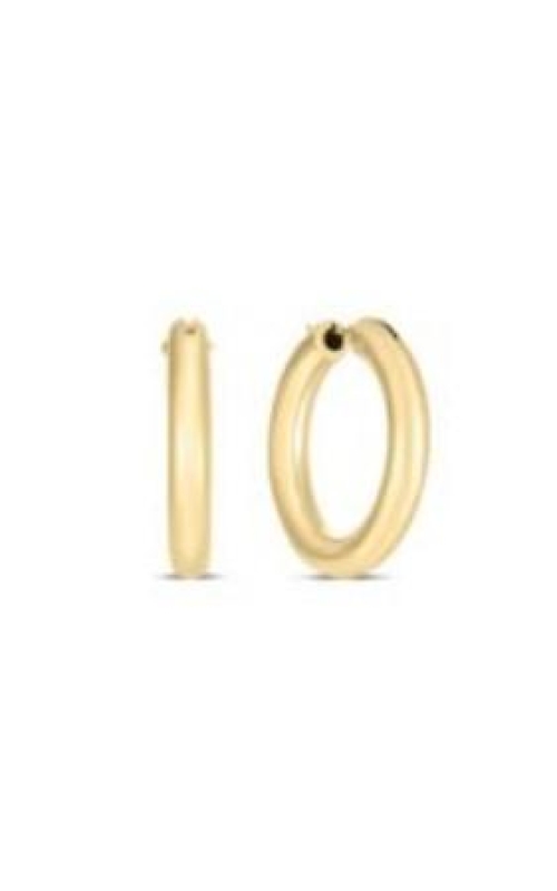 ROBERTO COIN 18K Yellow Designer Gold Rounded The Perfect Hoop Earrings