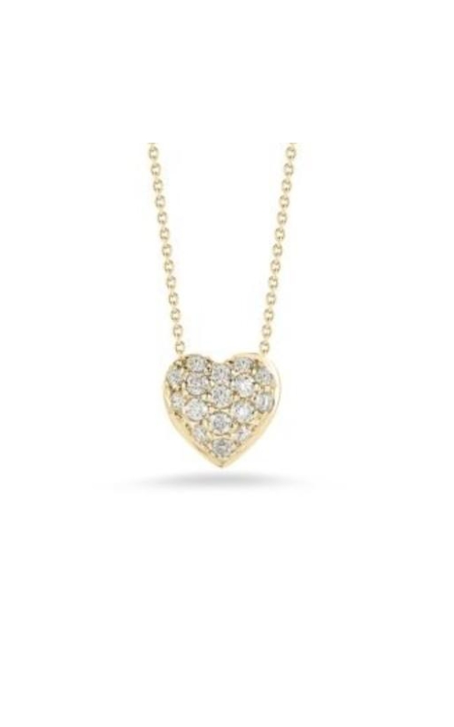 ROBERTO COIN 18K Yellow Gold Tiny Treasures Diamond Puffed Heart Necklace