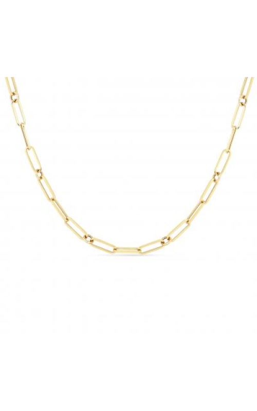ROBERTO COIN 18K Designer Gold Paperclip & Round Link 17 Inch Chain
