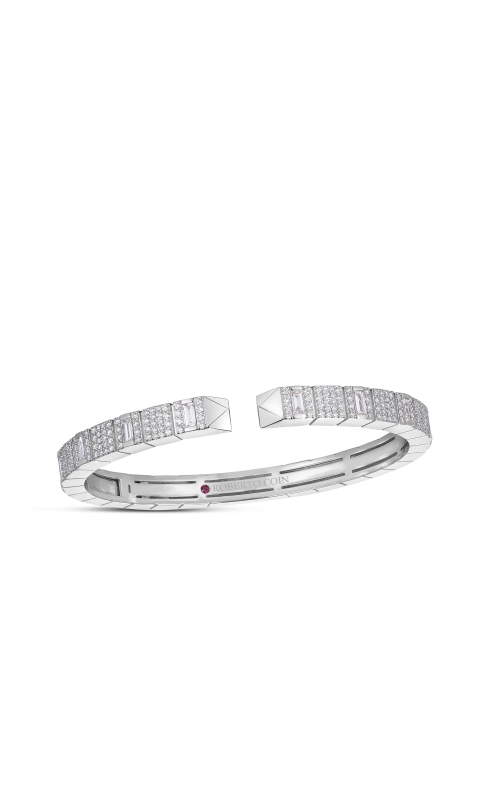 ROBERTO COIN 18K White Gold Diamond Obelisco Bangle