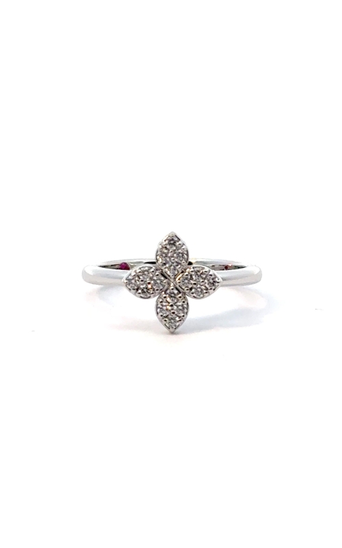 ROBERTO COIN 18K White Gold Love in Verona Medium Pave Diamond Flower Ring