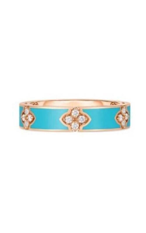 ROBERTO COIN 18K Rose Gold Love in Verona Diamond and Cyan Enamel Ring