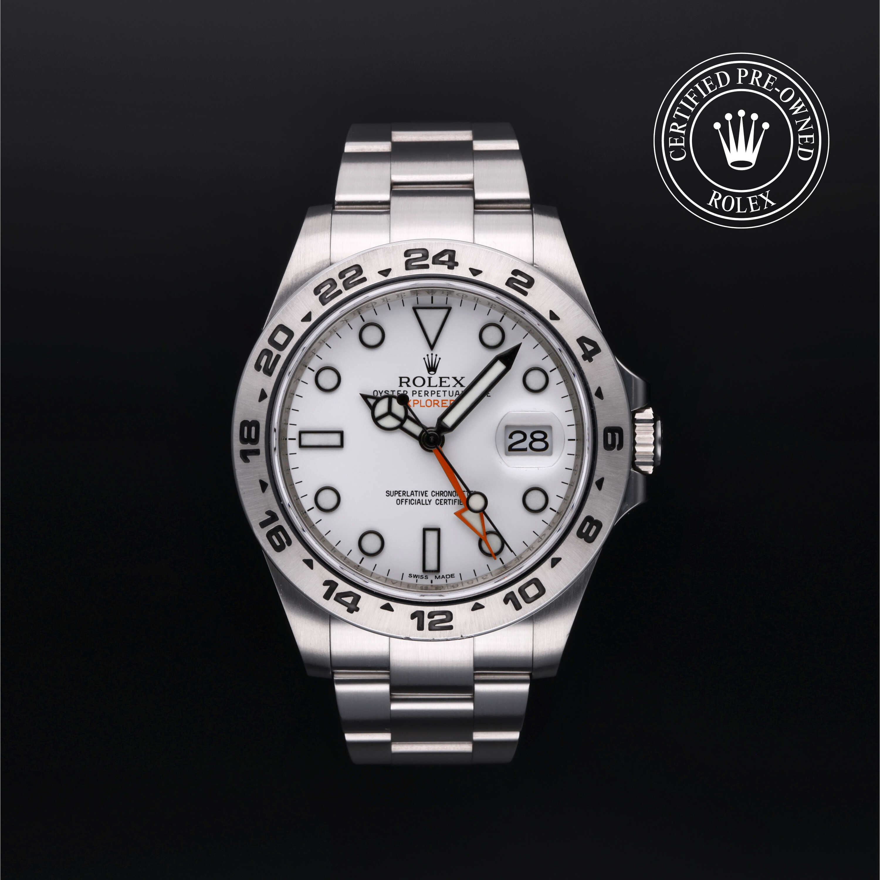 Rolex Explorer II in Oystersteel M216570-0001 at Wilson & Son Jewelers
