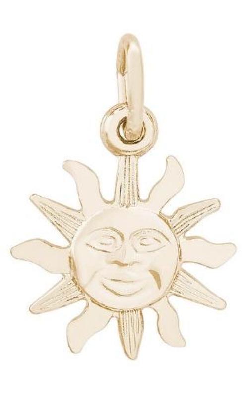 14K Yellow Gold Sunburst Charm