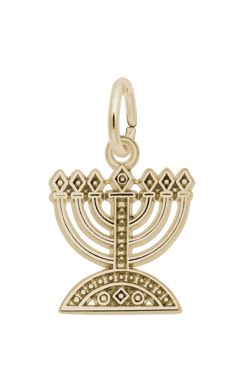14K Yellow Gold Menorah Charm