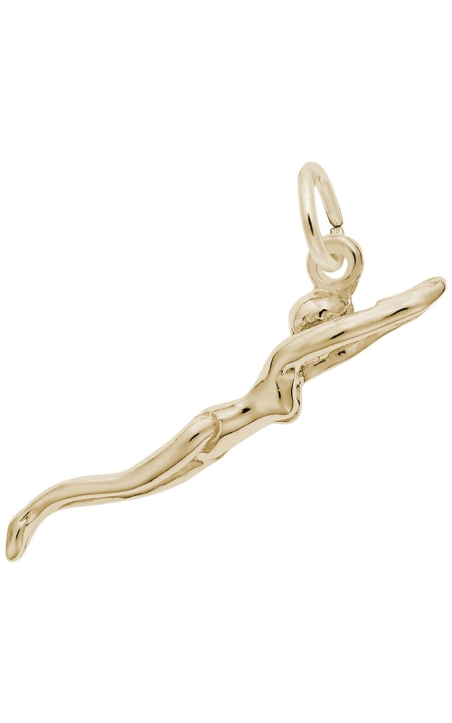 14K Yellow Gold Female Swimmer Charm