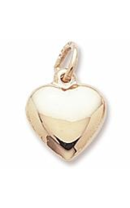 14K Yellow Gold Puff Heart Charm