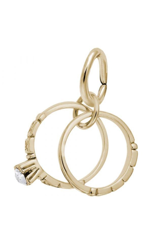 14K Yellow Gold Wedding Rings Charm