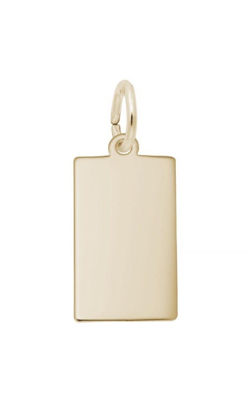 14K Yellow Gold Dog Tag Charm