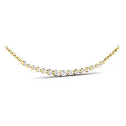 VLORA Adella Diamond Curved Bar Necklace