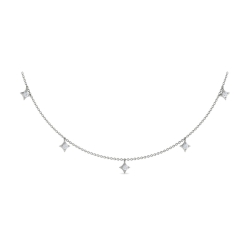 VLORA Estrella Multi Diamond Star Tassel Necklace