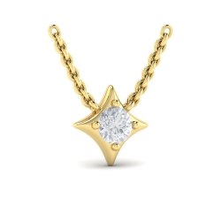 VLORA Estrella Single Diamond Vlora Star Pendant Necklace