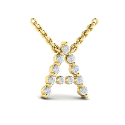 VLORA Amuleta Diamond Alphabet Pendant Necklace, A