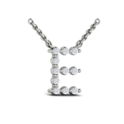 VLORA Amuleta Diamond Alphabet Pendant Necklace, E