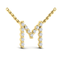VLORA Amuleta Diamond Alphabet Pendant Necklace, M