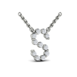 VLORA Amuleta Diamond Alphabet Pendant Necklace, S