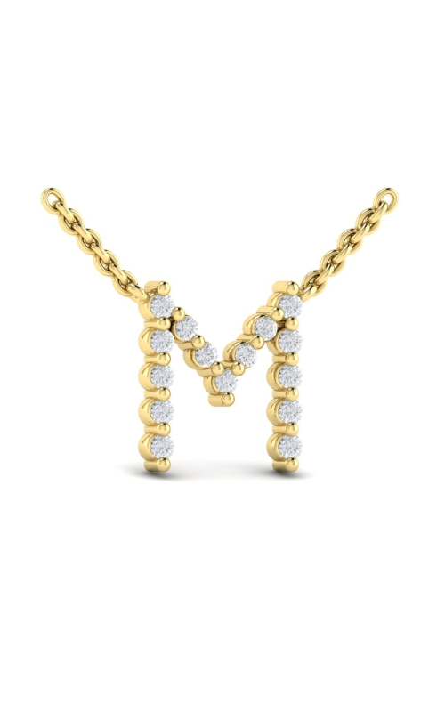 VLORA Amuleta Diamond Alphabet Pendant Necklace, M
