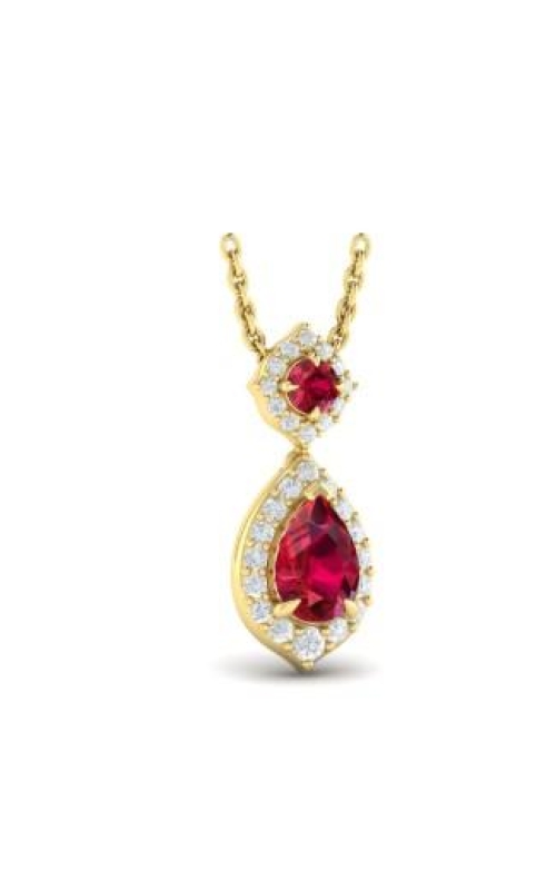 VLORA Adella Tear Drop Ruby and Diamond Pendant