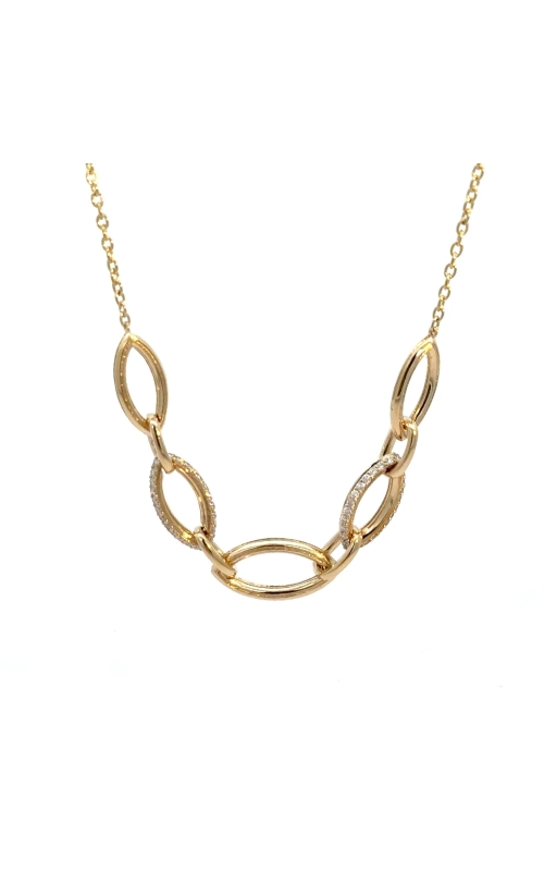 VLORA 14K Yellow Gold Marquise Link Diamond Necklace