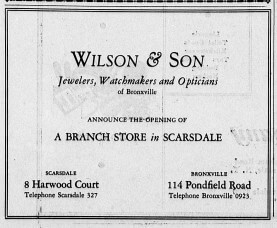 A Scarsdale Inquirer advertisement announcing the opening of our Bronxville location, 1932