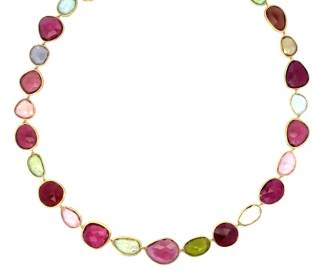 MARCO BICEGO 18K YELLOW GOLD UNICO MULTI COLORED TOURMALINE NECKLACE