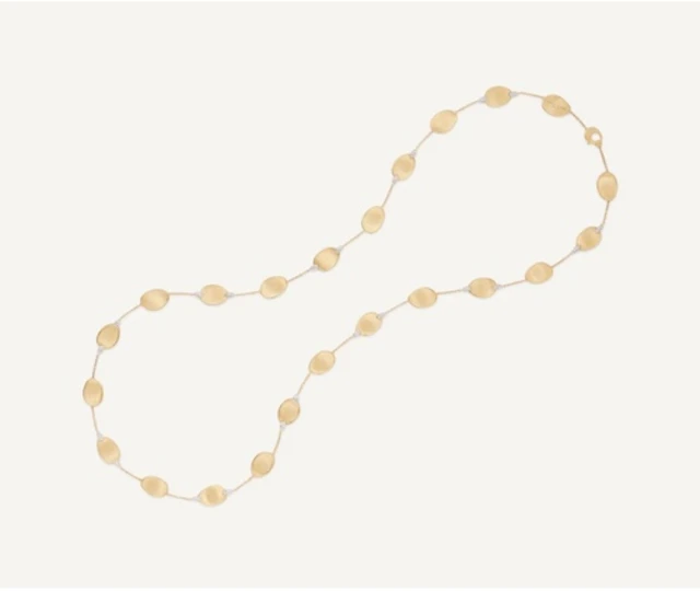 MARCO BICEGO 18K YELLOW GOLD LUNARIA LONG NECKLACE WITH DIAMOND ACCENTS
