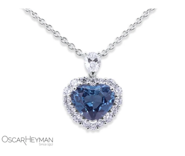 PLATINUM NO-HEAT MAHENGE SPINEL HEART NECKLACE